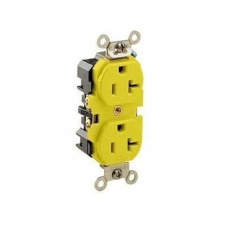 Leviton Straight Blade Connector, 20 A, Yellow 53CM-62