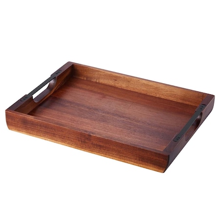 Vevor Serving Tray 17x12.2 Inch Acacia Food Serving Table Laptop Desk with Handles WB-XSM43315