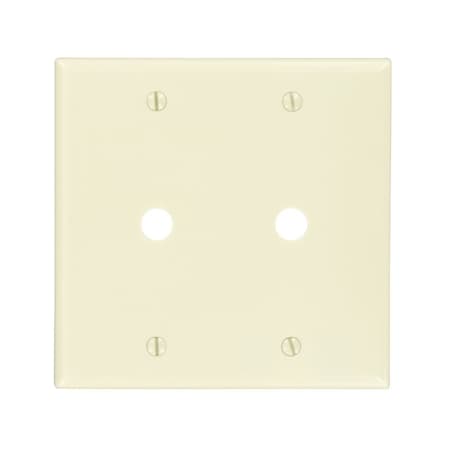 Leviton Telephone/Cable Wallplate, Standard Size, Gang 2, Ivory 86062