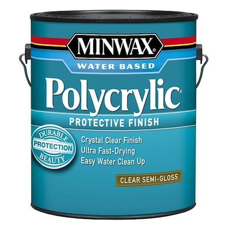 Minwax 1 Gal Clear Polycrylic Water-Based Protective Finish Semi-Gloss 14444