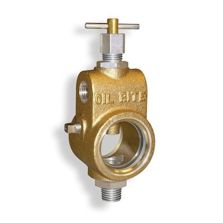Oil-Rite Universal Sight Feed Valve - T-Handle, 3/8in. Female NPT, 3/8in. Male NPT B2501-2