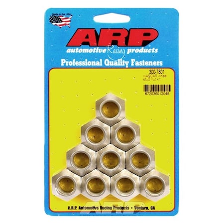 Arp 300-7801 0.62 x 18 in. Nascar Wheel Stud Nut Kit - Set of 10, 10PK ARP300-7801