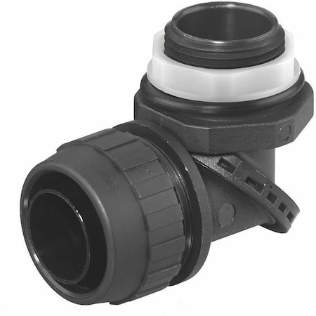 Hubbell Wiring Device-Kellems Conduit Fitting Connector, 1 in, Threaded, Nylon, PVC Coated, Black PS1009NBK