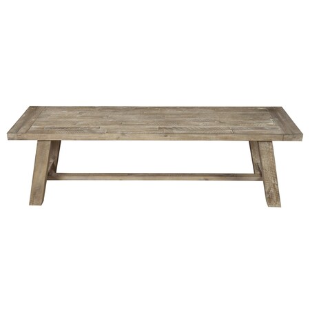 Homeroots 60" Natural Distressed Solid Wood Dining Bench 524061