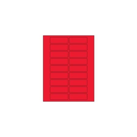 Bubblefast 3 x 1'' Fluorescent Red Rectangle Laser Labels-20 Labels per Sheet BFLL174RD