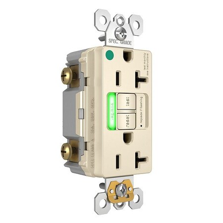 Legrand GFCI, 20A, 125VAC, LightAlmond, Plastic 2097HGTRPILA