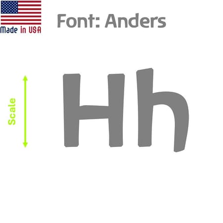 Aacc Self-Adhesive Vinyl Letter: h, Scale: 3 cm. Color: Gray Font: Anders by AACC-Anders-lh-Gray-M3x1