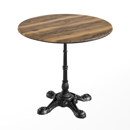 Flash Furniture Commercial All-Weather 31.25" Natural HPL Tabletop-Black Bistro Base ST-RD31-NAT-SDAT2222-GG