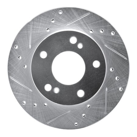 Dynamic Friction Co DFC Brake Rotor - Drilled and Slotted - Silver 631-67047L