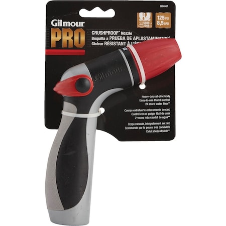 Gilmour Pro Zinc Crush Proof Pistol Nozzle Black & Gray 855052-1001