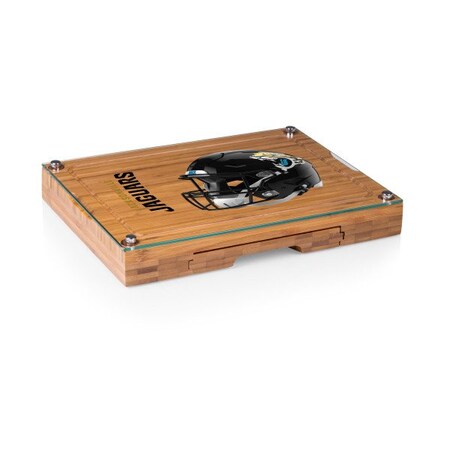 Picnic Time Family Of Brands NFL Jacksonville Jaguars - Concerto Glass Top Cheese Cutting Board & Tools Set 919-00-505-154-2
