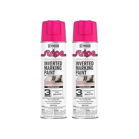 Seymour Midwest Stripe 3-Series Inverted Ground Marking Paint, Florescent Pink net 15oz., 2PK 20379-2