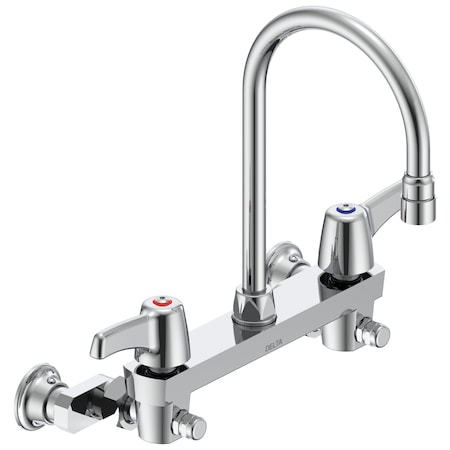 Delta Commercial 28C3 / 28C4 / 28C6 Two Handle 8 In Wallmount Service Sink Faucet In Chrome 28C6933-AC