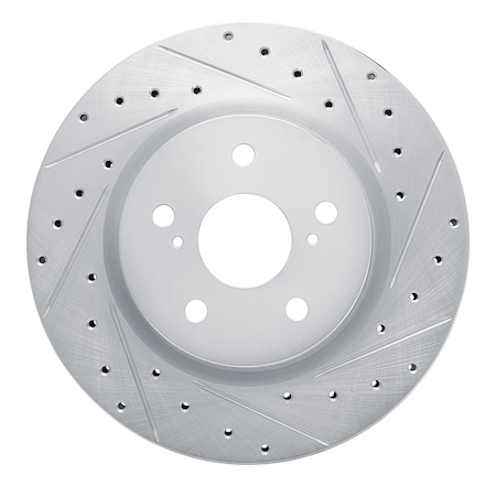 Dynamic Friction Co DFC Brake Rotor - Drilled & Slotted - Silver 631-76154R