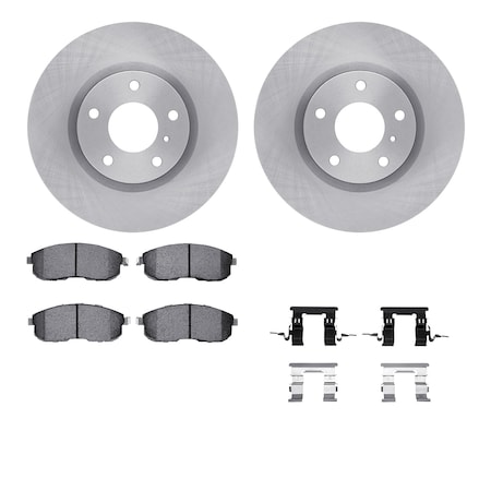 Dynamic Friction Co DFC Rotors with EURO 5000 Ceramic Brake Pads includes Hardware 6612-68003