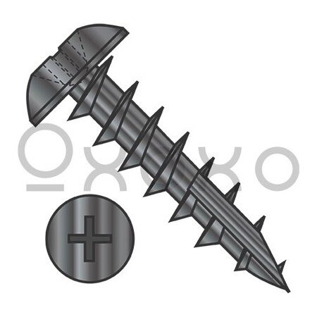 Oxoxo 6-13X1/2 Phillips Truss Deep Thread Wood Screw Full Thread Type 17 point Black Oxide, 10000PK 567988