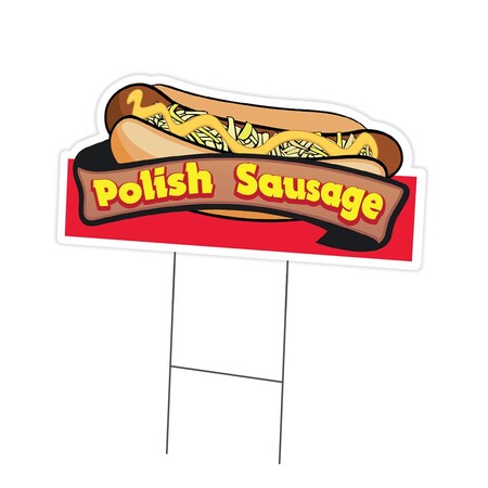 Signmission Polish Sausage Die Cut Yard & Stake outdoor plastic coroplast window, C-DC-1824-Polish Sausage19 C-DC-1824-Polish Sausage19
