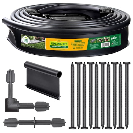 Master Mark 20 ft. L X 5 in. H Plastic Black Landscape Edging Kit 35920