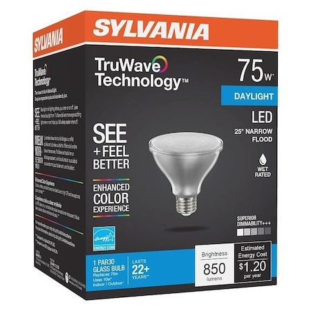 Sylvania Natural LED Bulb, Spotlight, PAR30 Lamp, E26 Lamp Base, Dimmable, Clear, Daylight Light 40915