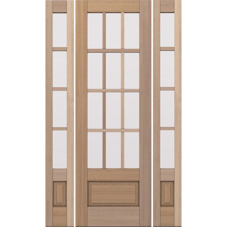 Doornmore G7512, 61.25" x 98" ( 32" Door + 2x12" Side) Right Hand, Mahogany SDL 12 Lite 3/4 Lite Exterior Door G7512-SW-3296-G7504-SL_1-2_RI
