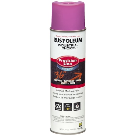 Rust-Oleum M1800 System Precision Line Inverted Marking Paint, Safety Purple, 17 oz 1868838