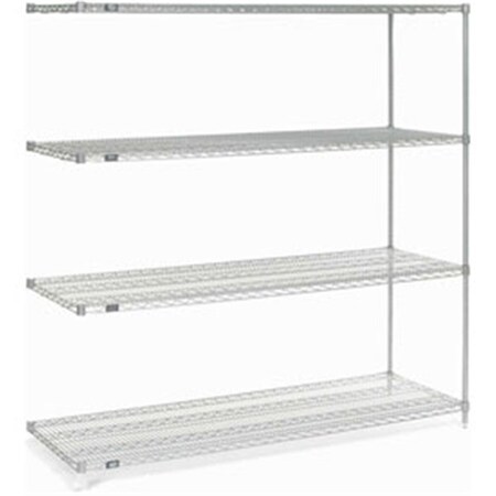 Nexel Add-On Poly-Z-Brite Wire Shelving, 54 x 18 x 86 in. 189353