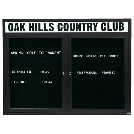 Aarco Outdoor Enclosed Directory w/ Al Frame Header, Bronze Anodized, 48''Hx60''W OADC4860HBA