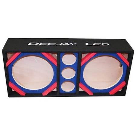 Deejay Led Two 12-in Woofers plus Three Tweeters BLUE Empty Chuchera Speaker Enclosure D12T3BLUE