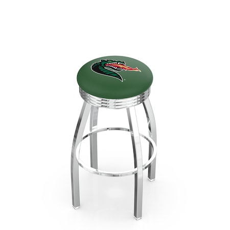 Holland Bar Stool Co 25" Chrome UAB Swivel Bar Stool, Accent Ring L8C3C25AlaBir