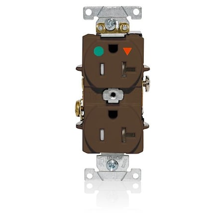 Leviton IG Dup Rec 20A 125V TR/HG Blue T8300-IGB