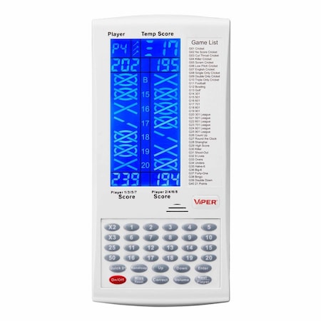 Viper ProScore Electronic Dart Scoreboard, White 37-0128