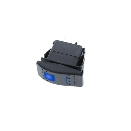 Switch Components Contura Style Rocker, 4P SPDT ON-OFF-ON, Blue/Blue LEDs IP56 SRD1-1F-DC-1-BUU