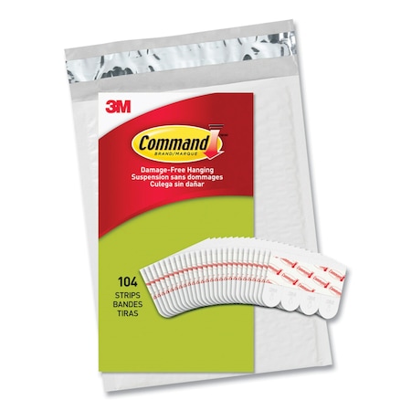 Command Poster Strips, Removable, Holds Up to 1 lb per Pair, Small, 0.63 x 1.75, White, 104PK 17024104NA