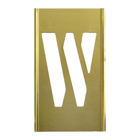 C.H. Hanson Stencil Sort-6" Brass Gothic W, Letter, Gothic Font, Brass, 1 Pieces 10016W