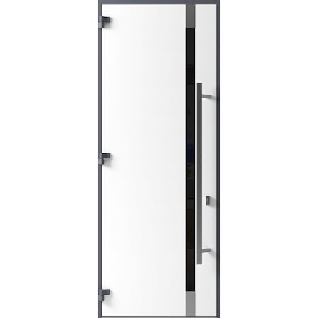 Vdomdoors Front Exterior Prehung Steel Door Ronex1011 Grey 96 Stainless Inserts Entry Metal Modern Painted RONEX1011EXD-GRE-W36xH96-RH-I