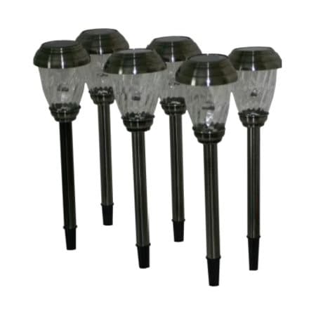 Smart Solar 3426WRM6-HP Charleston Solar Path Lights - Pewter 3426WRM6-HP
