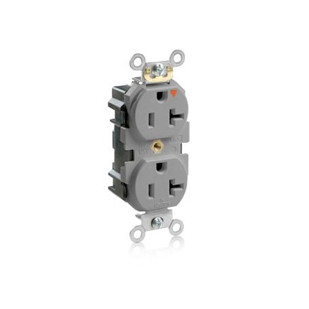 Leviton Lev-Lok Industrial Grade Tamper Resistant Duplex Receptacle, 20 Amp, 125 Volt MT563-IGG