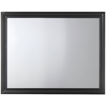 Homeroots 36" Black Wood Dresser Mount Framed Mirror 374223