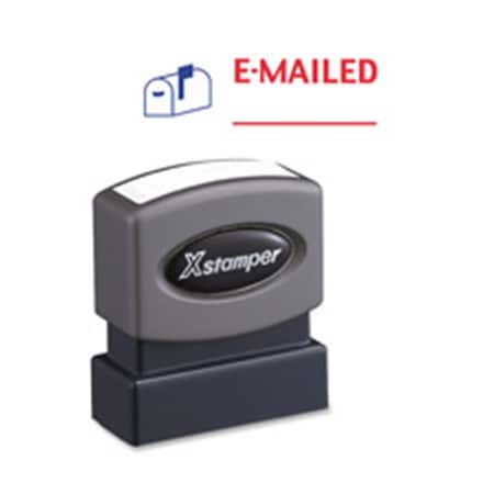 Shachihata E-Mailed Ink Stamp- .5 in. x 1.63 in.- Blue-Red Ink XST2025