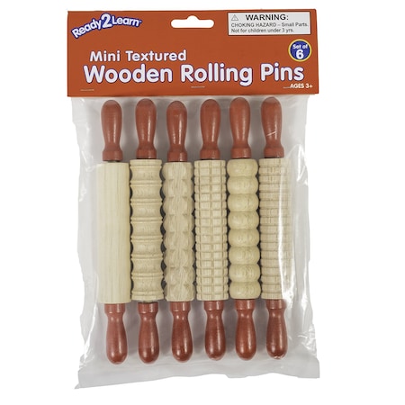 Ready 2 Learn Mini Textured Wooden Rolling Pins, 6-Piece Set CE10117
