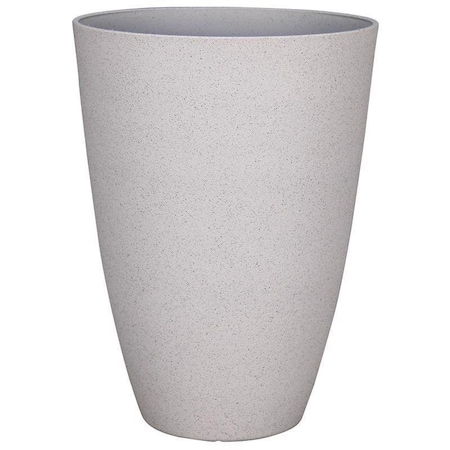 L&G 21.9 in. H X 16 in. D Polyresin Speckle Tall Planter White PVC2016SWI