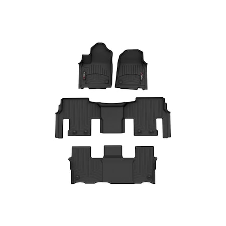Weathertech Black, Front, rear, and rear Floorliners 441704-1-5-6