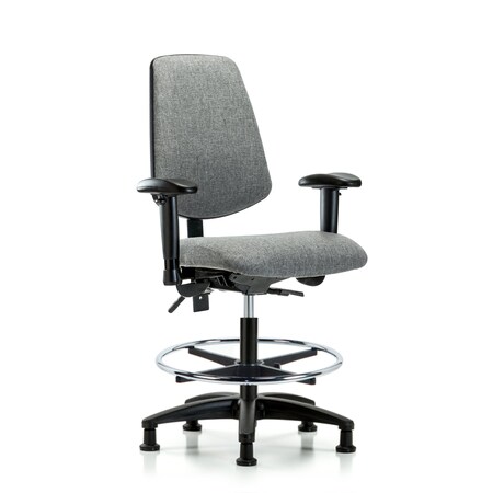 Blue Ridge Ergonomics Fab Med Bench Chair, Bk, CF, Glds, Gry, 6-Way Adjustable, 22" to 29" Height, Gray BR-FMBCH-MB-RG-T1-A1-CF-RG-F44