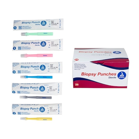 Dynarex Biopsy Punches, Mix Box: 2, 3, 4, 5 & 6 mm, 25PK 4097