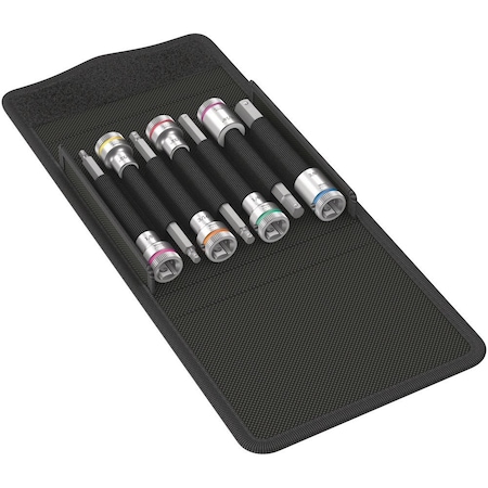 Wera 8740 B HF Imperial 1 Zyklop bit socket set with holding function, 3/8 in drive, 7 pieces 5003181001
