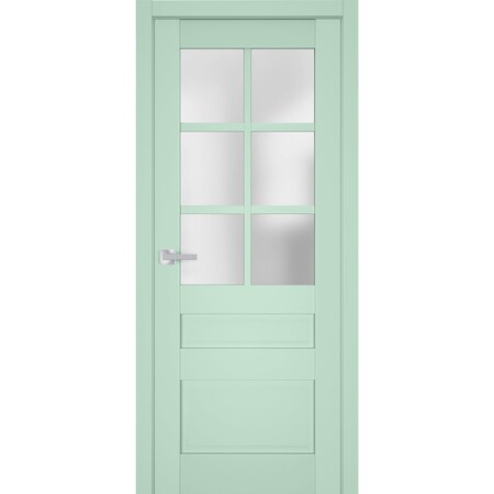 Sartodoors Interior Solid French Door Frosted Glass 18x96 Solid Core Modern Interior VEREGIO7339ID-OLI-1896
