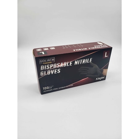 Kogler Nitrile Gloves, 6 mil Palm, Nitrile, Large, 100 PK, Black BRG24L