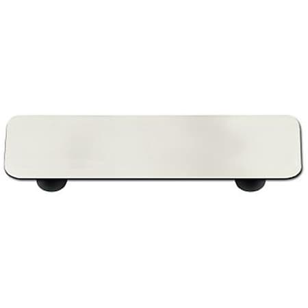 Palacedesigns White Rectangle Glass Cabinet Pull - Black Post PA949736