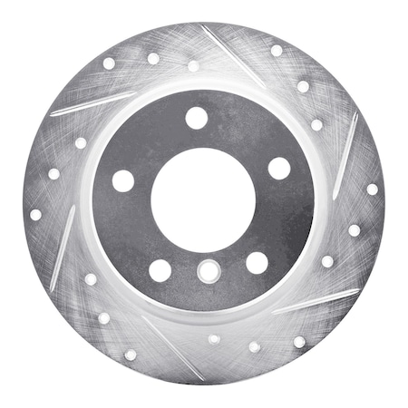 Dynamic Friction Co DFC Brake Rotor - Drilled and Slotted - Silver 631-31028R
