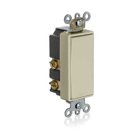 Leviton Wall Switch, Rocker, 3 A, Light Almond 56080-2T